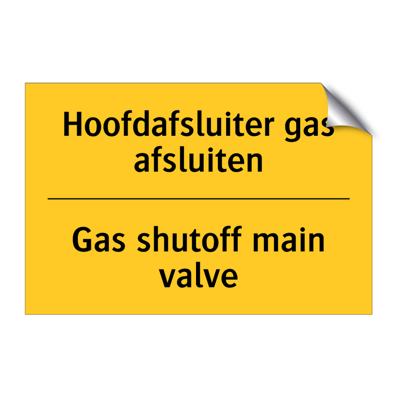 Hoofdafsluiter gas afsluiten - Gas shutoff main valve