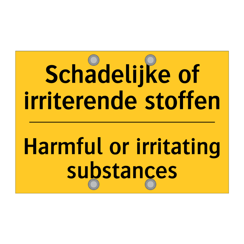 Schadelijke of irriterende stoffen - Harmful or irritating substances