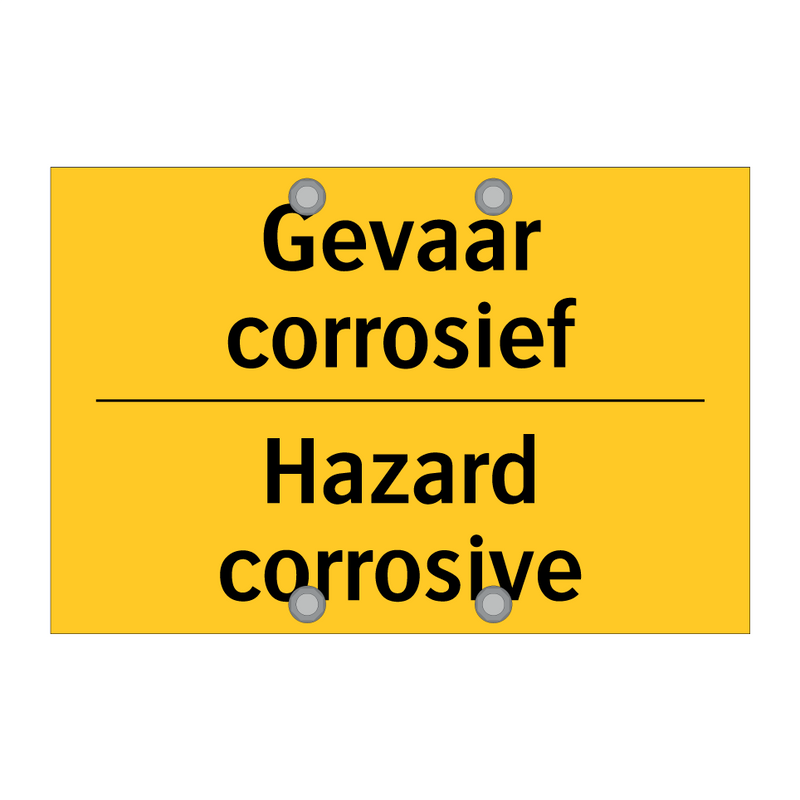 Gevaar corrosief - Hazard corrosive & Gevaar corrosief - Hazard corrosive