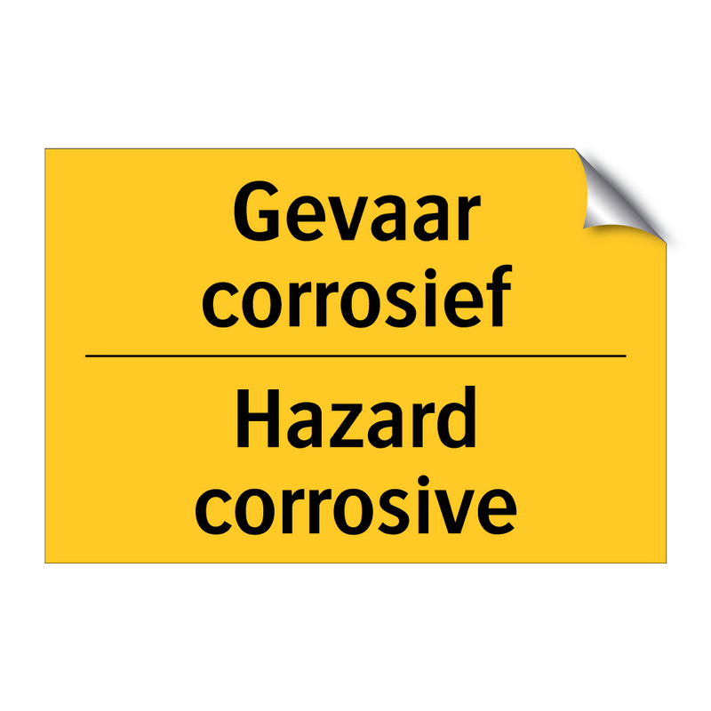 Gevaar corrosief - Hazard corrosive & Gevaar corrosief - Hazard corrosive