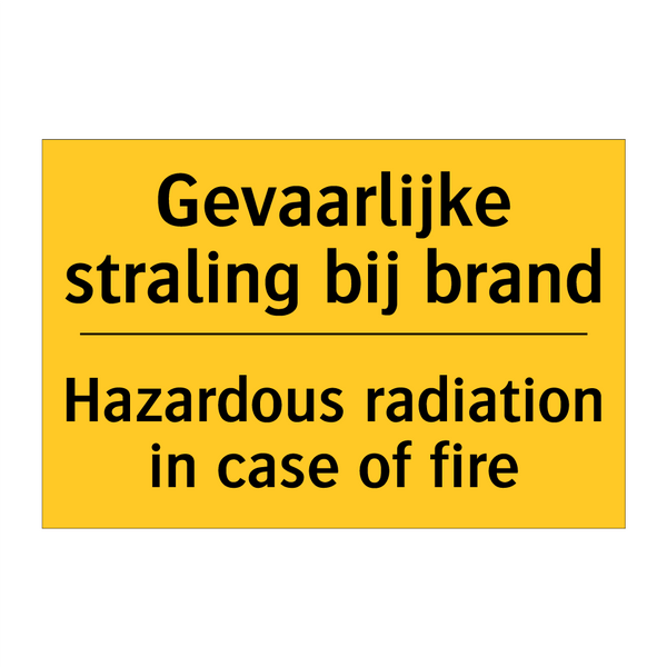 Gevaarlijke straling bij brand - Hazardous radiation in case of fire