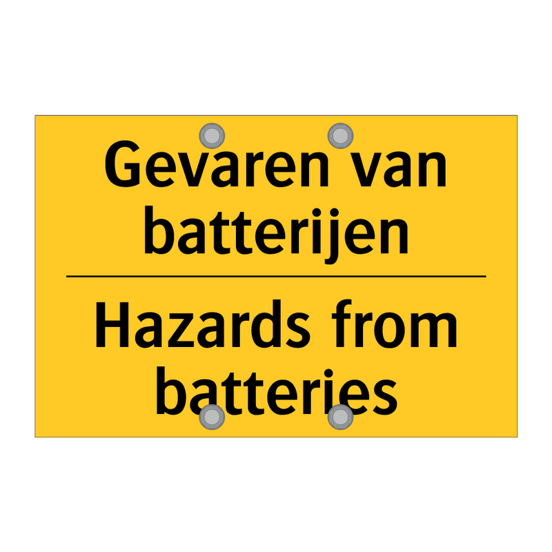 Gevaren van batterijen - Hazards from batteries & Gevaren van batterijen - Hazards from batteries