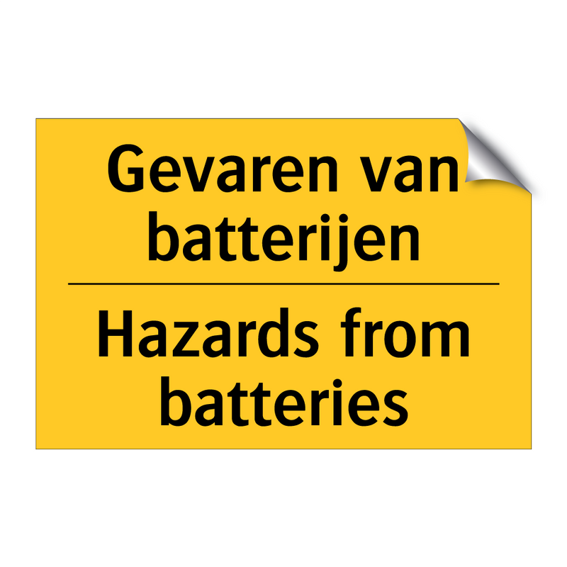 Gevaren van batterijen - Hazards from batteries & Gevaren van batterijen - Hazards from batteries