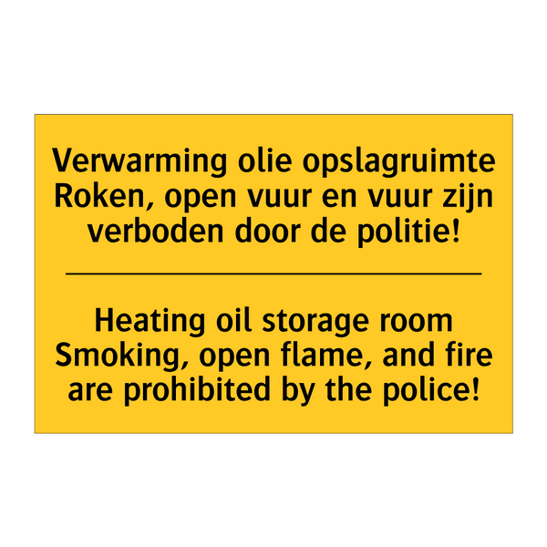 Verwarming olie opslagruimte Roken, /.../ - Heating oil storage room Smoking, /.../