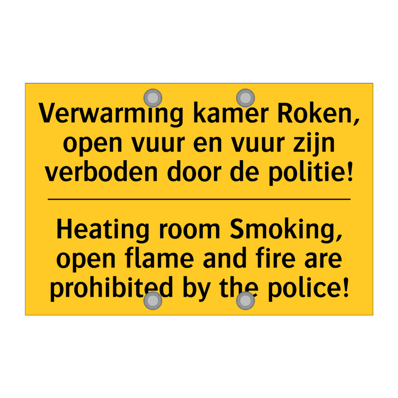 Verwarming kamer Roken, open vuur /.../ - Heating room Smoking, open flame /.../