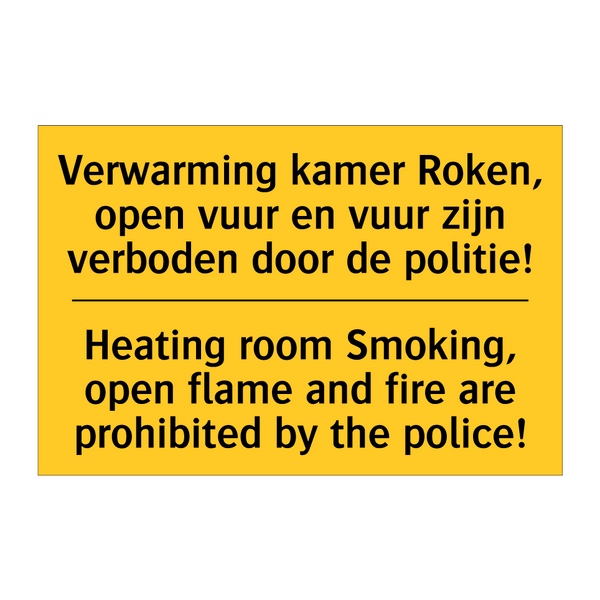 Verwarming kamer Roken, open vuur /.../ - Heating room Smoking, open flame /.../