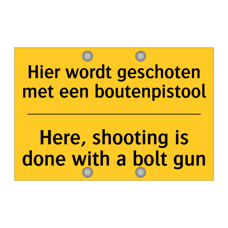 Hier wordt geschoten met een boutenpistool - Here, shooting is done with a bolt gun