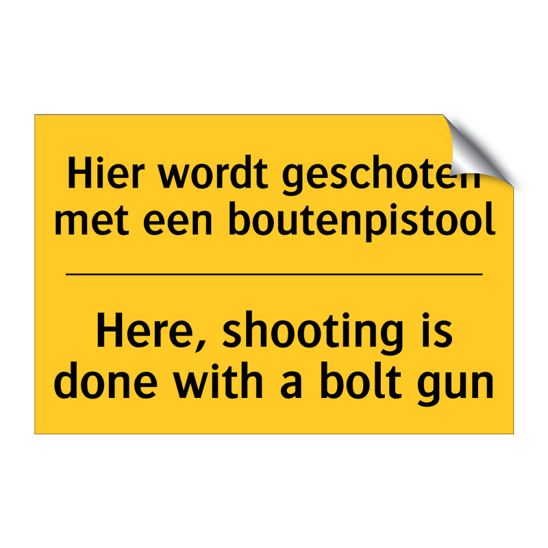 Hier wordt geschoten met een boutenpistool - Here, shooting is done with a bolt gun