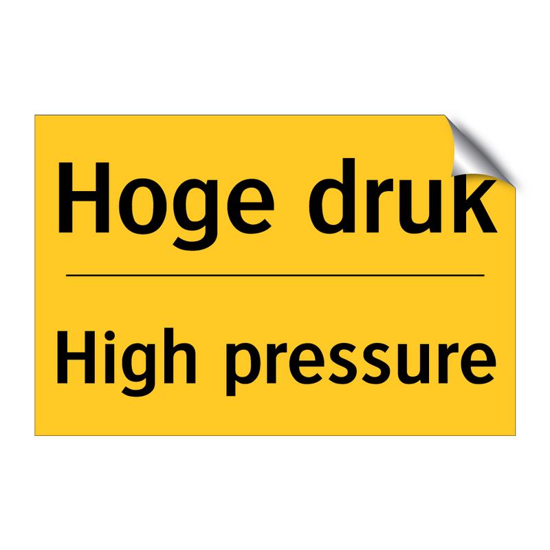 Hoge druk - High pressure & Hoge druk - High pressure & Hoge druk - High pressure