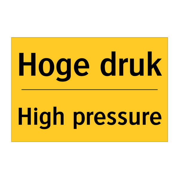 Hoge druk - High pressure & Hoge druk - High pressure & Hoge druk - High pressure