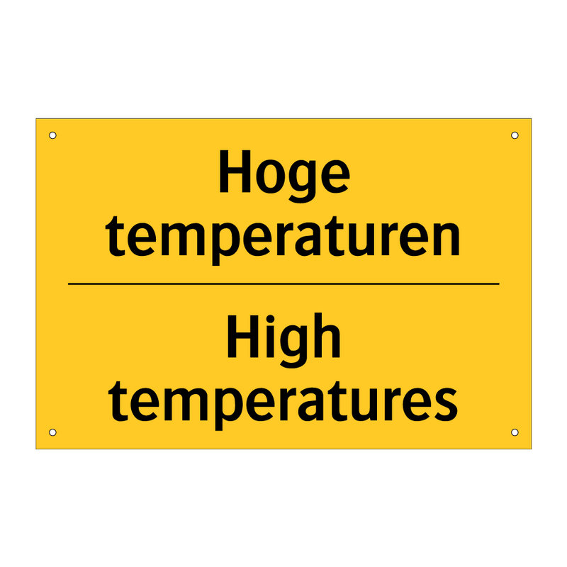 Hoge temperaturen - High temperatures & Hoge temperaturen - High temperatures