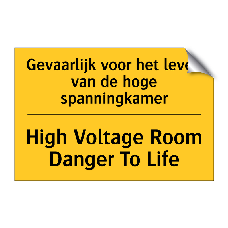 Gevaarlijk voor het leven van de hoge spanningkamer - High Voltage Room Danger To Life