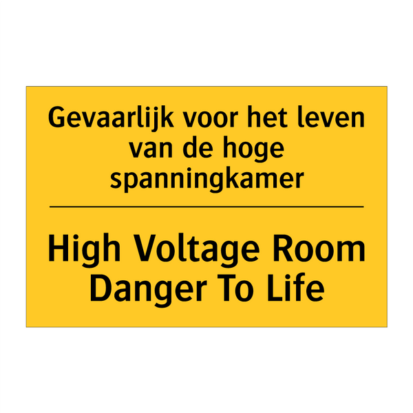 Gevaarlijk voor het leven van de hoge spanningkamer - High Voltage Room Danger To Life