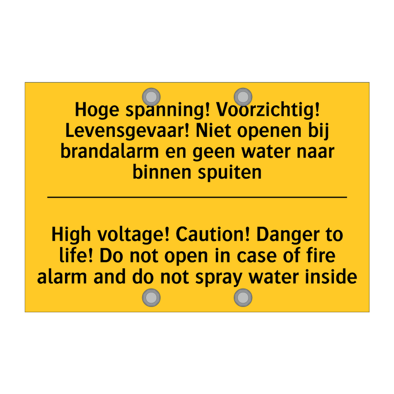 Hoge spanning! Voorzichtig! Levensgevaar! /.../ - High voltage! Caution! Danger /.../