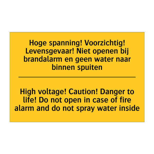 Hoge spanning! Voorzichtig! Levensgevaar! /.../ - High voltage! Caution! Danger /.../