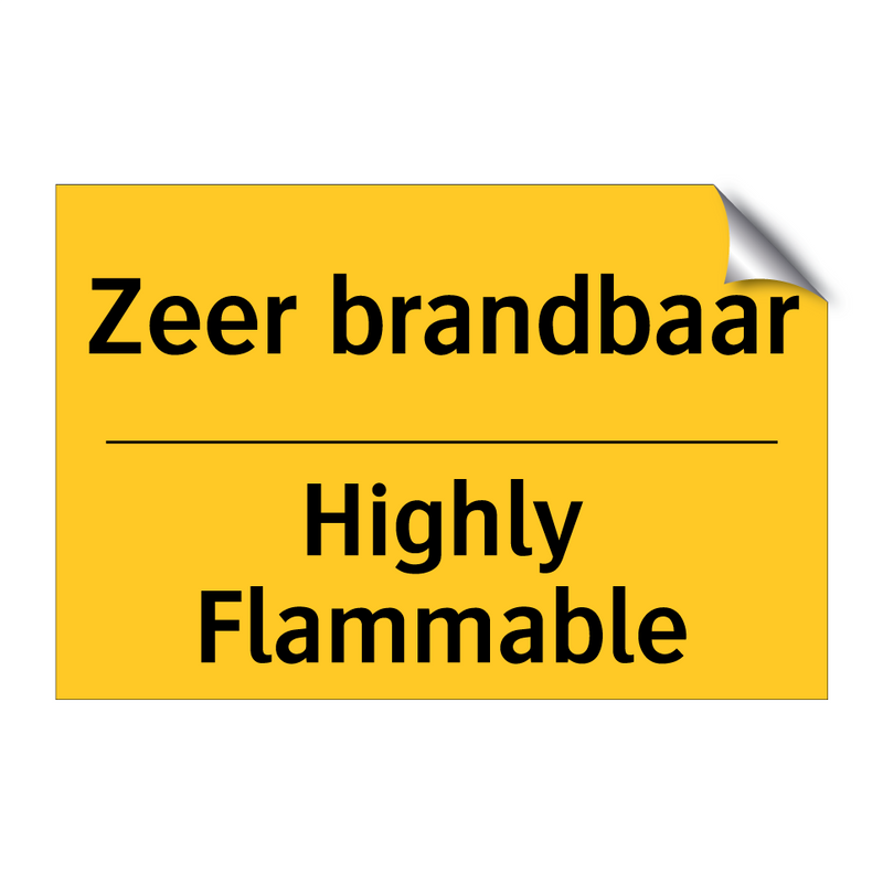 Zeer brandbaar - Highly Flammable & Zeer brandbaar - Highly Flammable