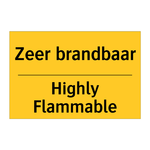 Zeer brandbaar - Highly Flammable & Zeer brandbaar - Highly Flammable