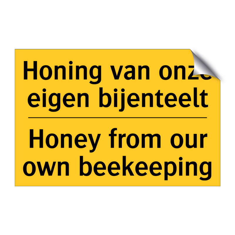 Honing van onze eigen bijenteelt - Honey from our own beekeeping