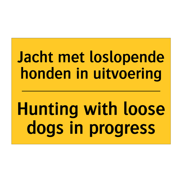 Jacht met loslopende honden in uitvoering - Hunting with loose dogs in progress