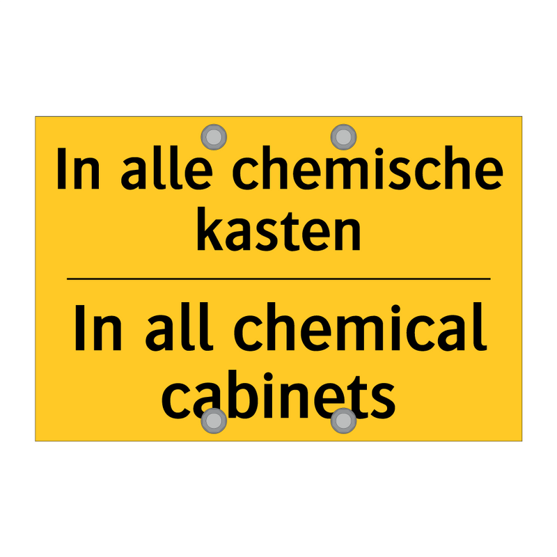 In alle chemische kasten - In all chemical cabinets