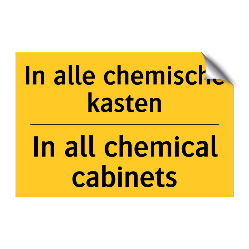 In alle chemische kasten - In all chemical cabinets