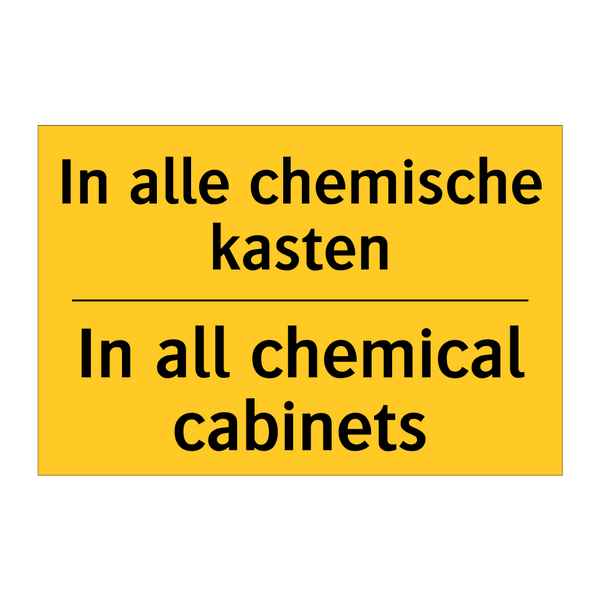 In alle chemische kasten - In all chemical cabinets