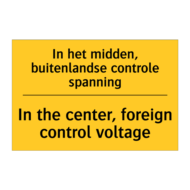 In het midden, buitenlandse controle spanning - In the center, foreign control voltage