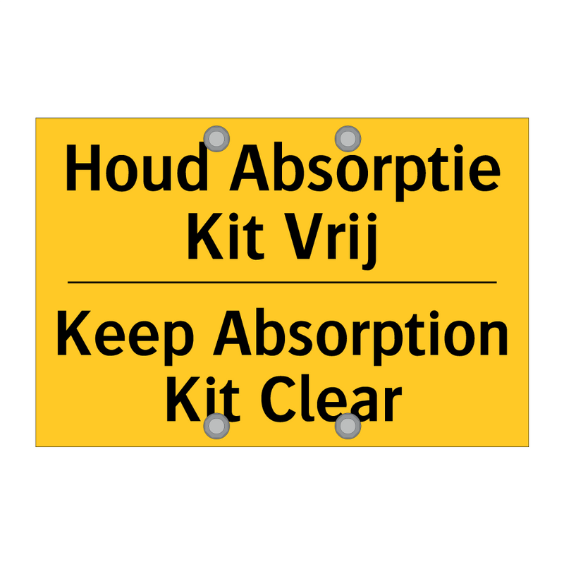 Houd Absorptie Kit Vrij - Keep Absorption Kit Clear