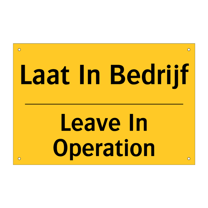 Laat In Bedrijf - Leave In Operation & Laat In Bedrijf - Leave In Operation