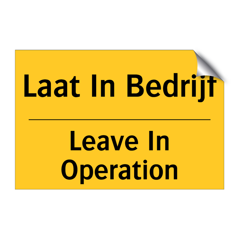 Laat In Bedrijf - Leave In Operation & Laat In Bedrijf - Leave In Operation