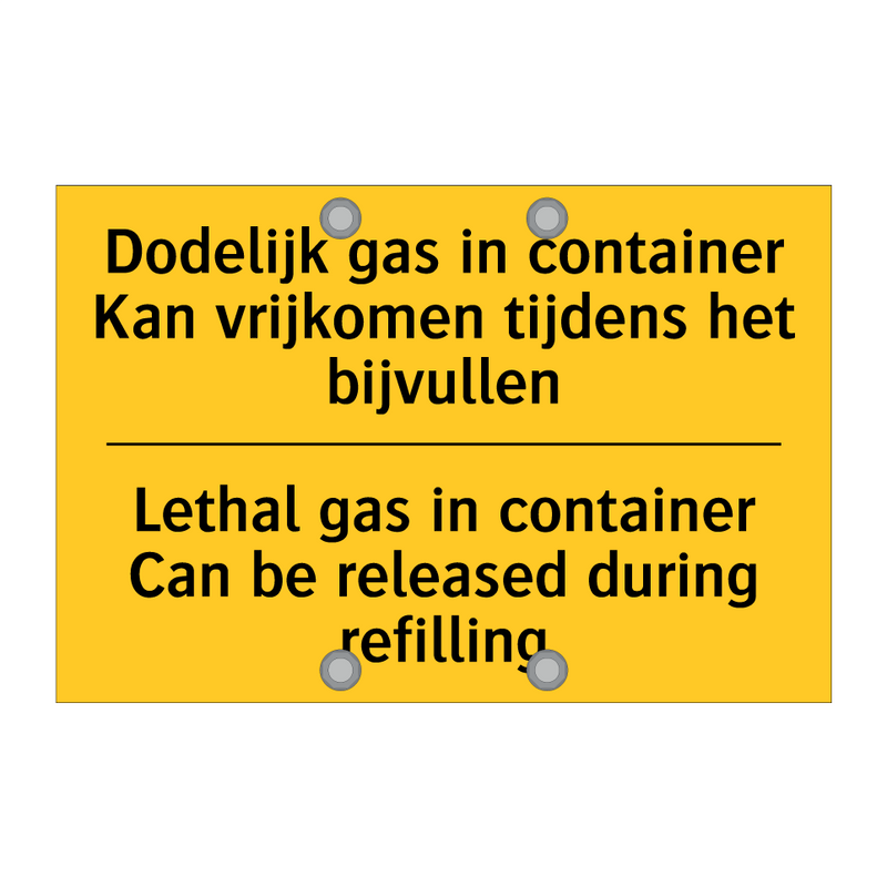 Dodelijk gas in container Kan /.../ - Lethal gas in container Can be /.../