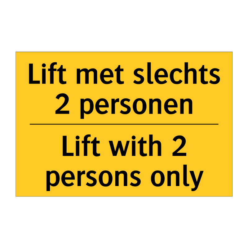 Lift met slechts 2 personen - Lift with 2 persons only