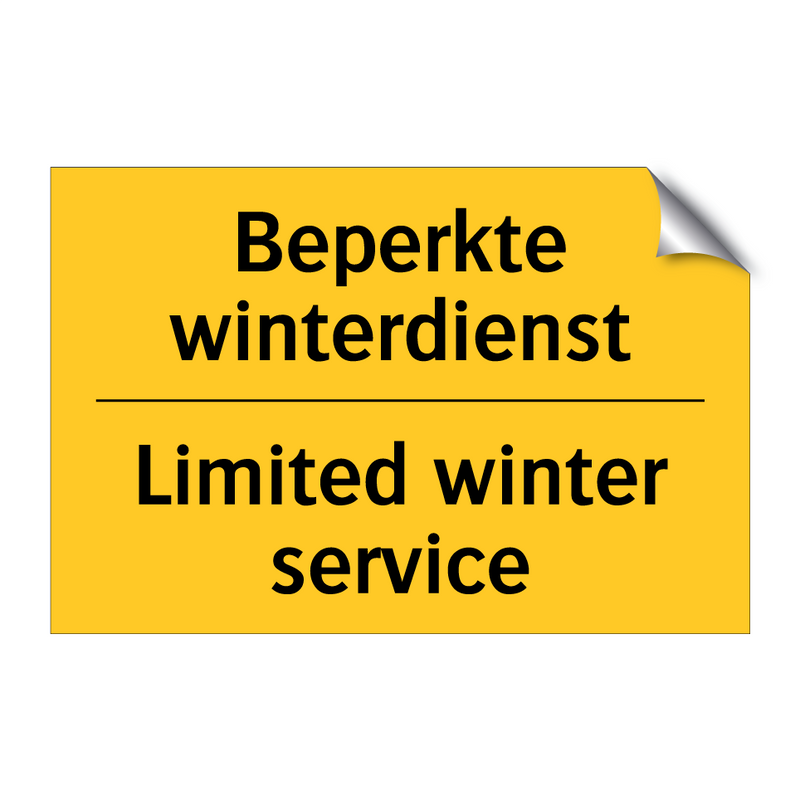 Beperkte winterdienst - Limited winter service & Beperkte winterdienst - Limited winter service