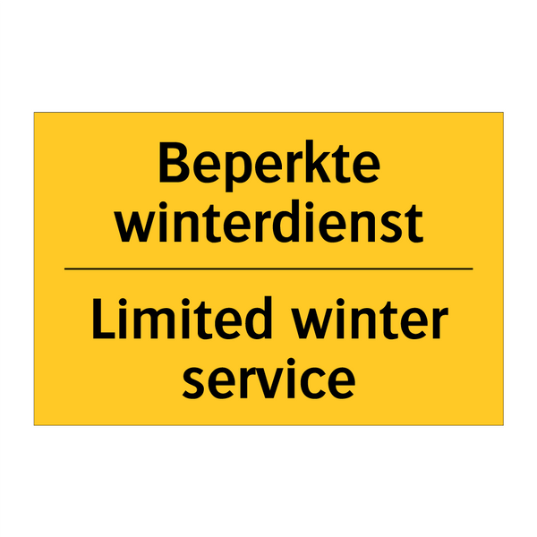 Beperkte winterdienst - Limited winter service