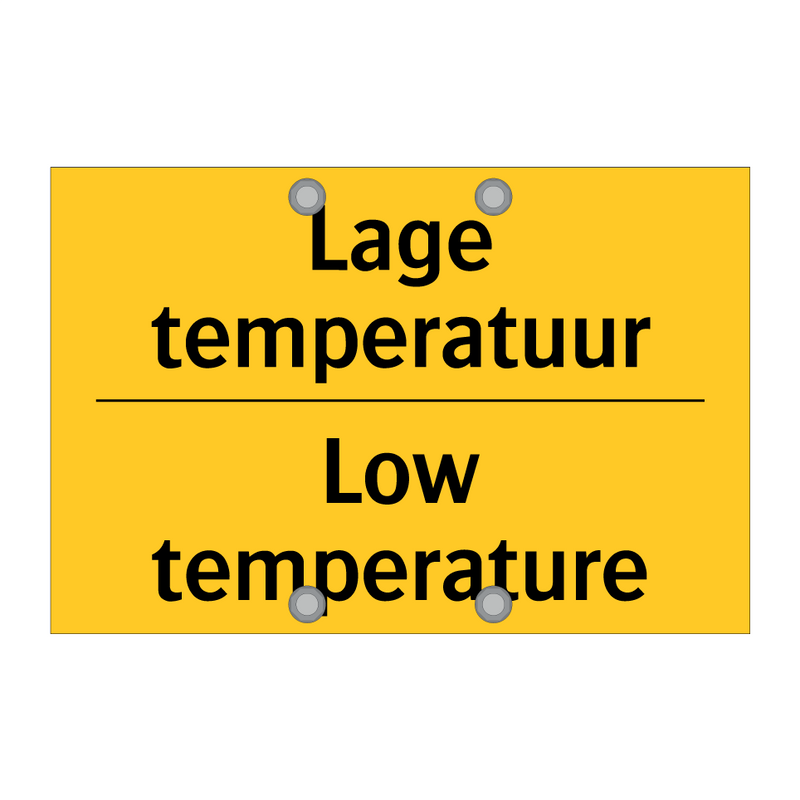 Lage temperatuur - Low temperature & Lage temperatuur - Low temperature