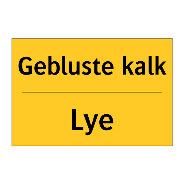 Gebluste kalk - Lye & Gebluste kalk - Lye & Gebluste kalk - Lye & Gebluste kalk - Lye