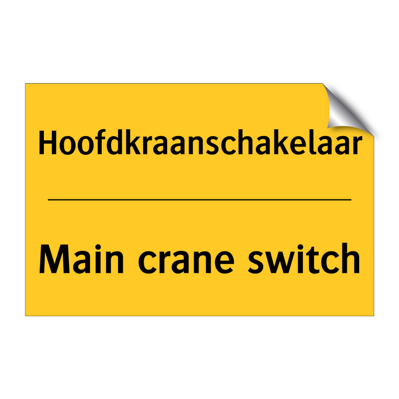 Hoofdkraanschakelaar - Main crane switch & Hoofdkraanschakelaar - Main crane switch