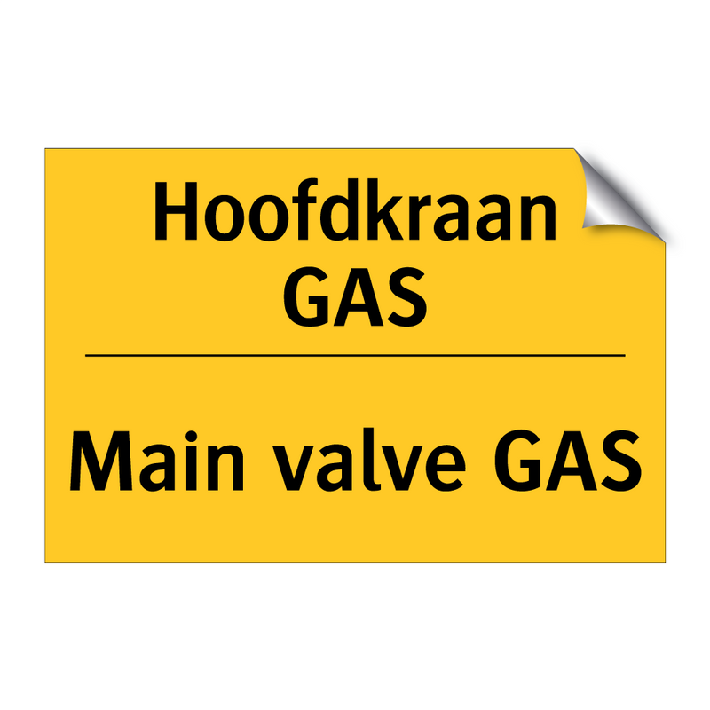 Hoofdkraan GAS - Main valve GAS & Hoofdkraan GAS - Main valve GAS & Hoofdkraan GAS - Main valve GAS