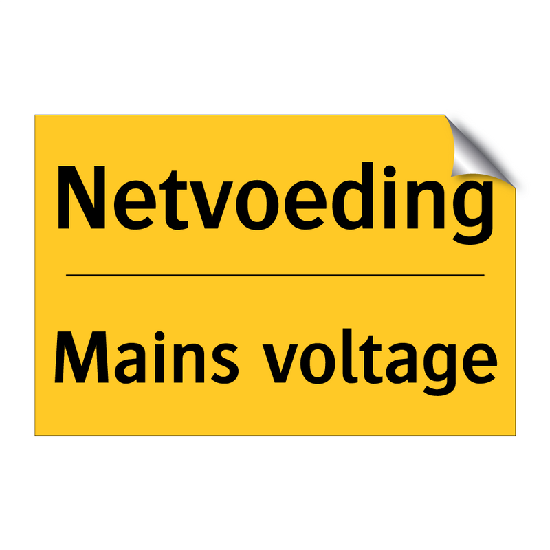 Netvoeding - Mains voltage & Netvoeding - Mains voltage & Netvoeding - Mains voltage