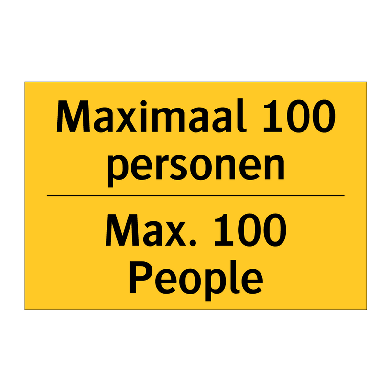 Maximaal 100 personen - Max. 100 People & Maximaal 100 personen - Max. 100 People