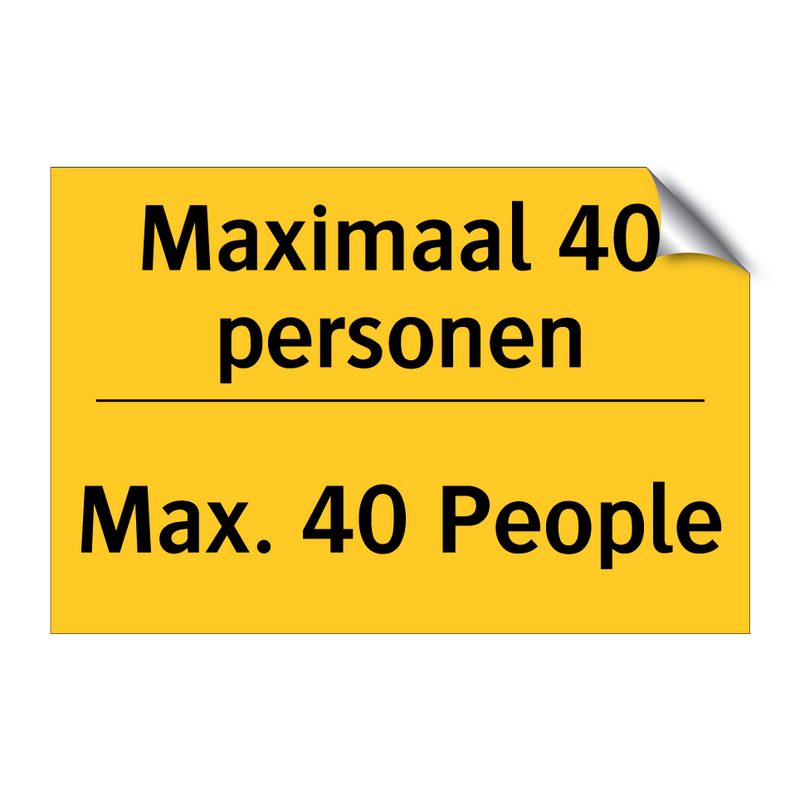 Maximaal 40 personen - Max. 40 People & Maximaal 40 personen - Max. 40 People