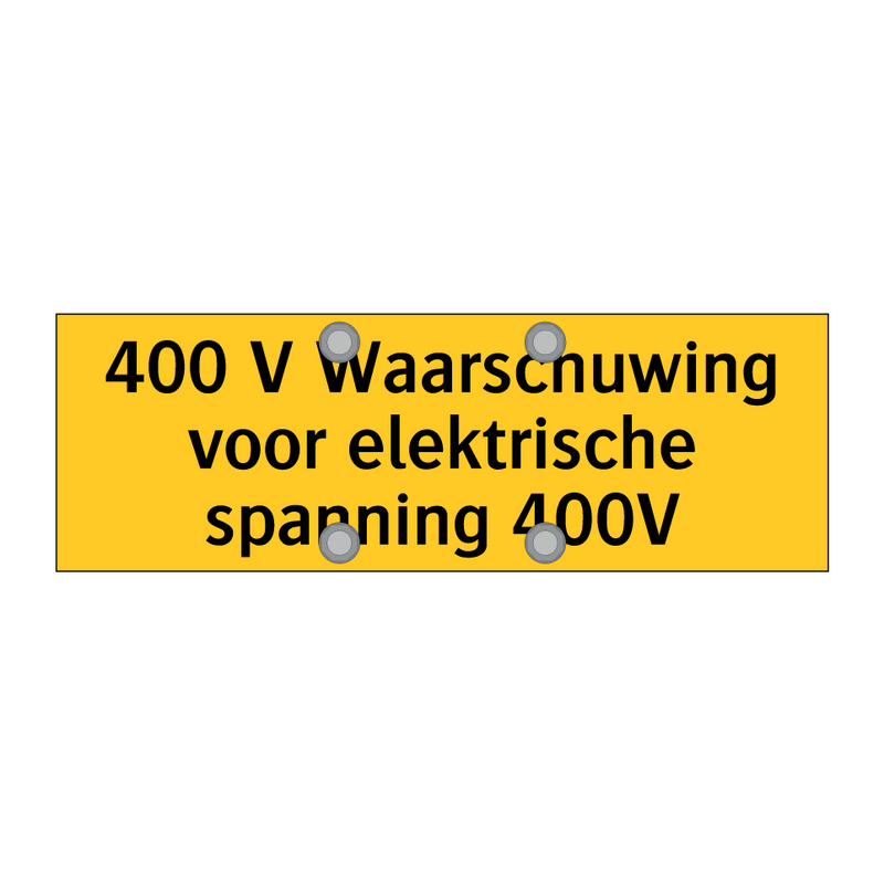 400 V Waarschuwing voor elektrische spanning 400V