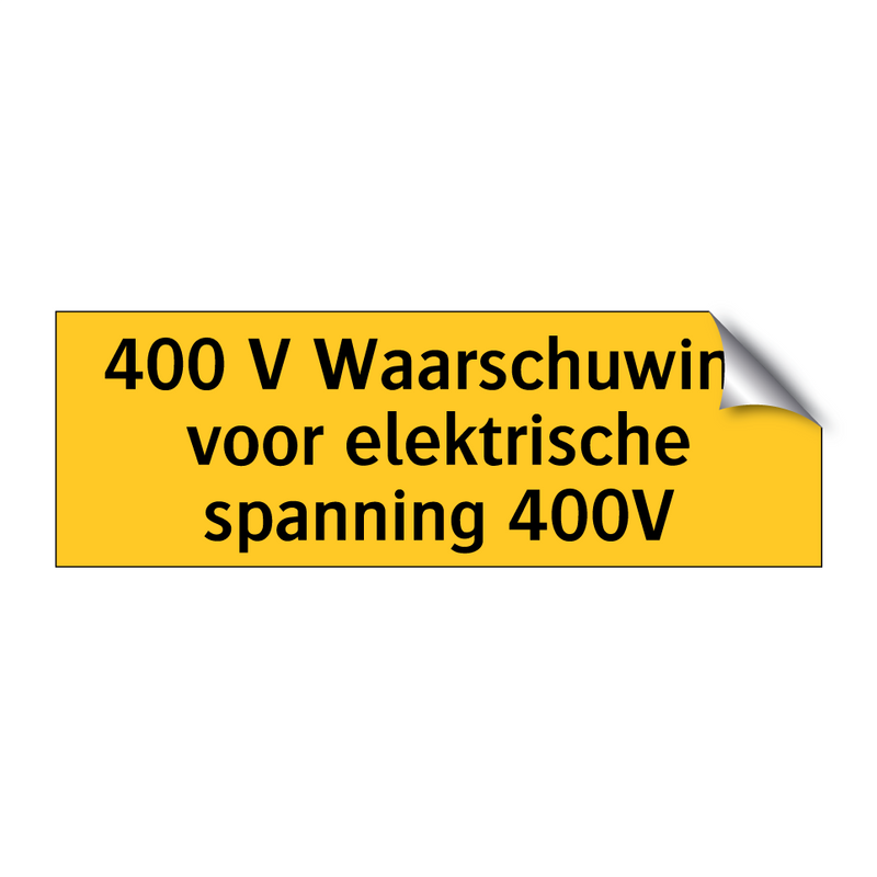 400 V Waarschuwing voor elektrische spanning 400V