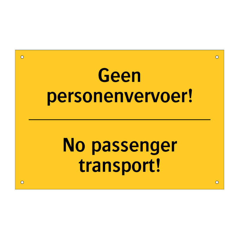 Geen personenvervoer! - No passenger transport! & Geen personenvervoer! - No passenger transport!