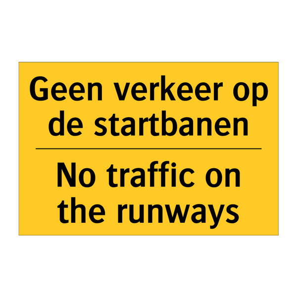 Geen verkeer op de startbanen - No traffic on the runways