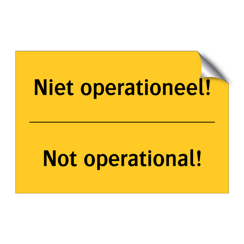 Niet operationeel! - Not operational! & Niet operationeel! - Not operational!