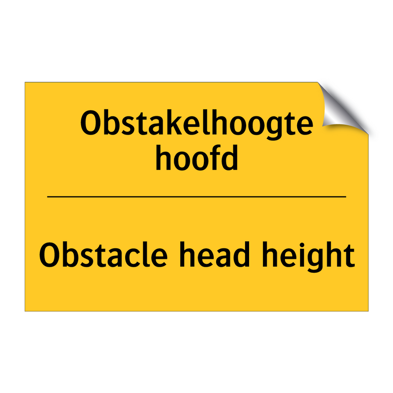 Obstakelhoogte hoofd - Obstacle head height & Obstakelhoogte hoofd - Obstacle head height