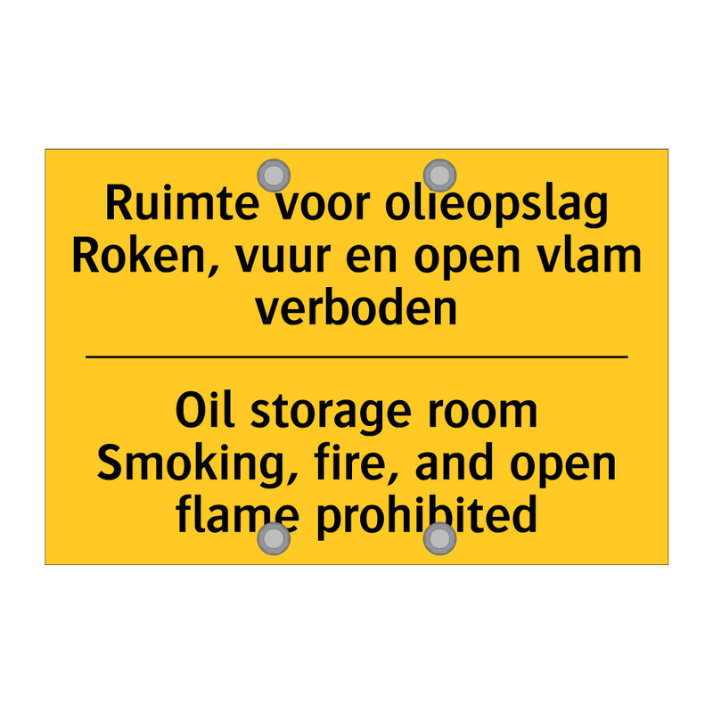 Ruimte voor olieopslag Roken, /.../ - Oil storage room Smoking, fire, /.../