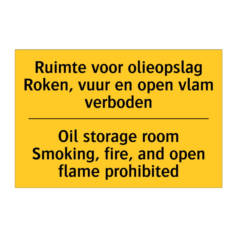 Ruimte voor olieopslag Roken, /.../ - Oil storage room Smoking, fire, /.../