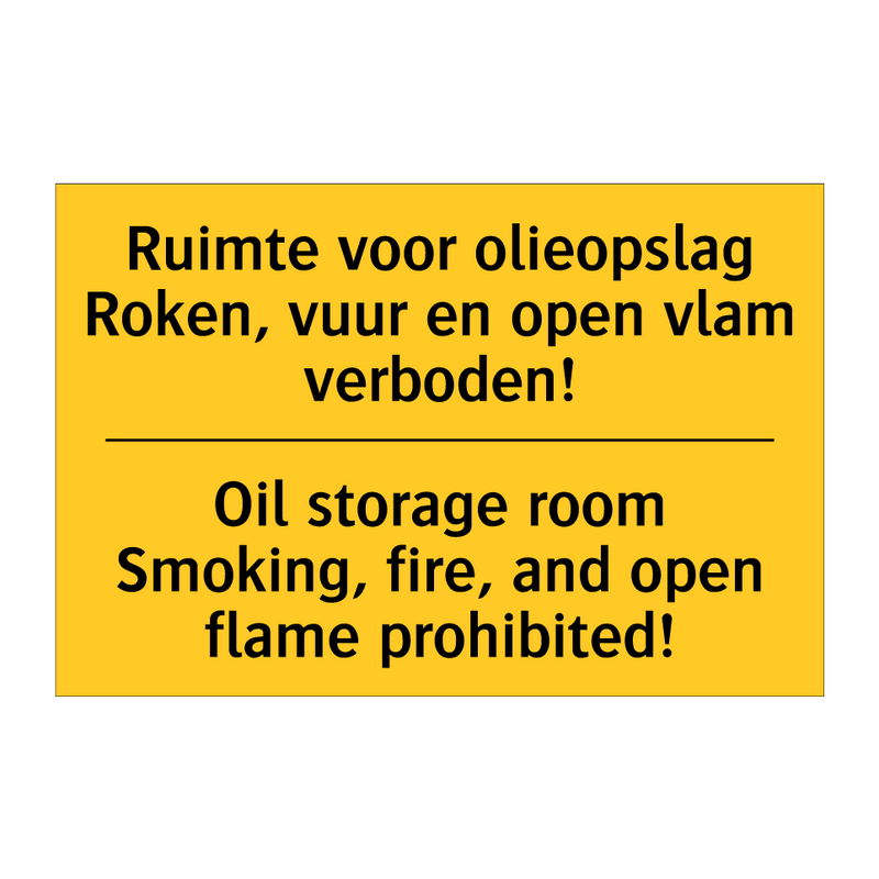 Ruimte voor olieopslag Roken, /.../ - Oil storage room Smoking, fire, /.../